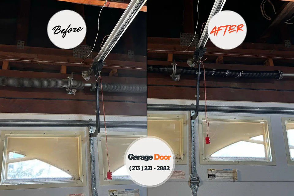 Before and after: garage door repair Robinwood, MD